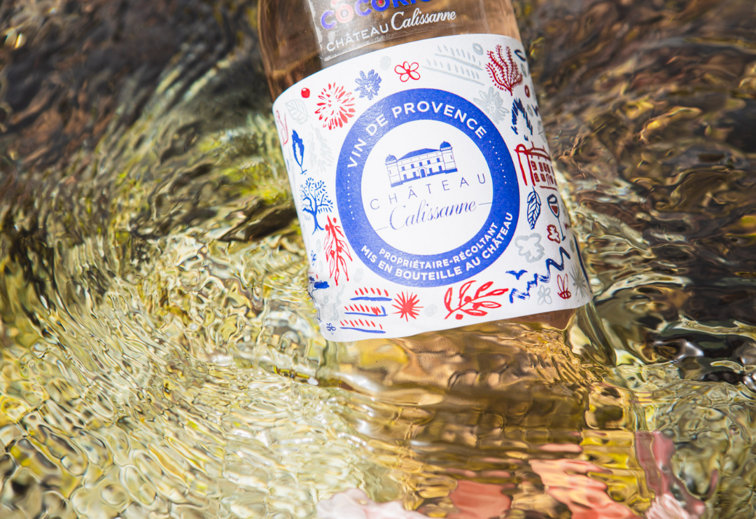 Flasche Roséwein Cocorico von Château Calissanne aus der Provence