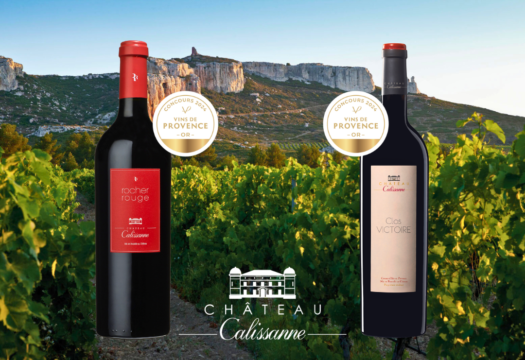 Goldmedaillen für Rocher rouge und Clos Victoire rot von Château Calissanne